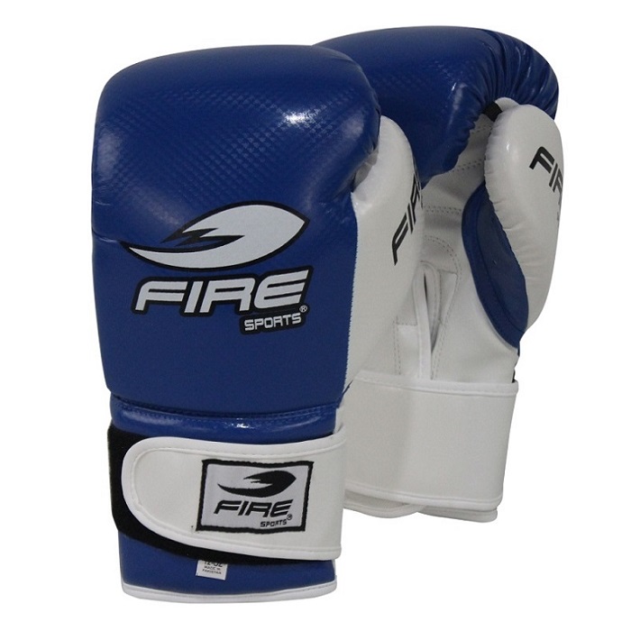 Guantes De Box Fire Sports Kick Boxing Pvc 12 Y 14 oz Azul