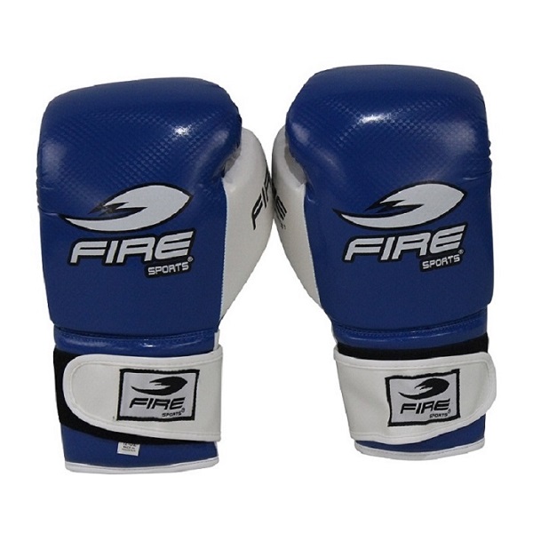 Guantes De Box Fire Sports Kick Boxing Pvc 12 Y 14 oz Azul