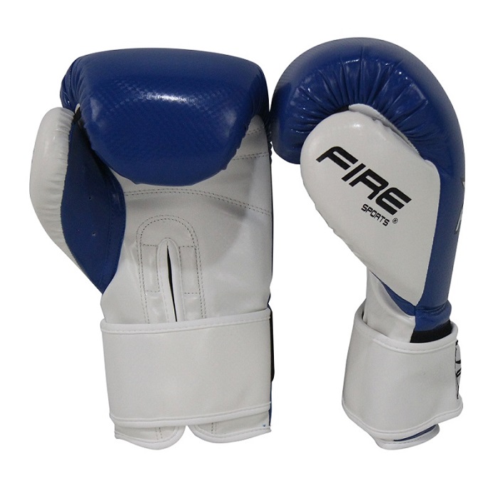 Guantes De Box Fire Sports Kick Boxing Pvc 12 Y 14 oz Azul