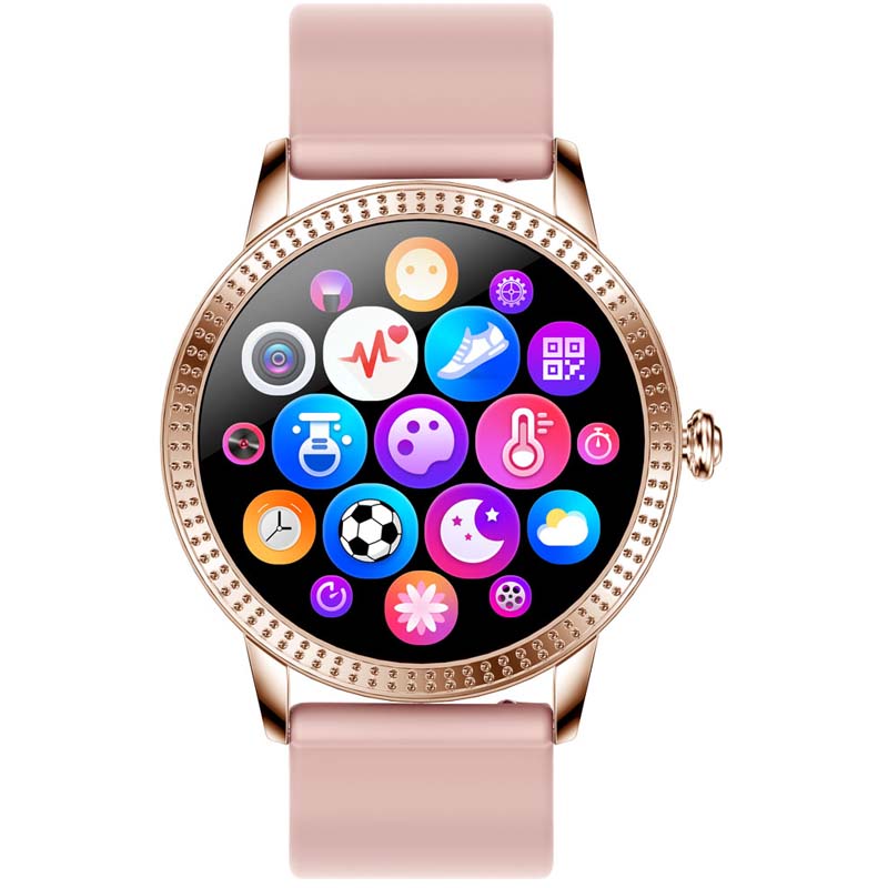 Sync Ray Smartwatch SW21 Plus Rosa Bluetooth 5.0 Reloj Inteligente Recibe Notificaciones Push Podometro Distancia Monitor de Sueño Multideportivo Resistente al Agua IP67 Presion Arterial Monitor de Ritmo Cardiaco Oxigenacion .