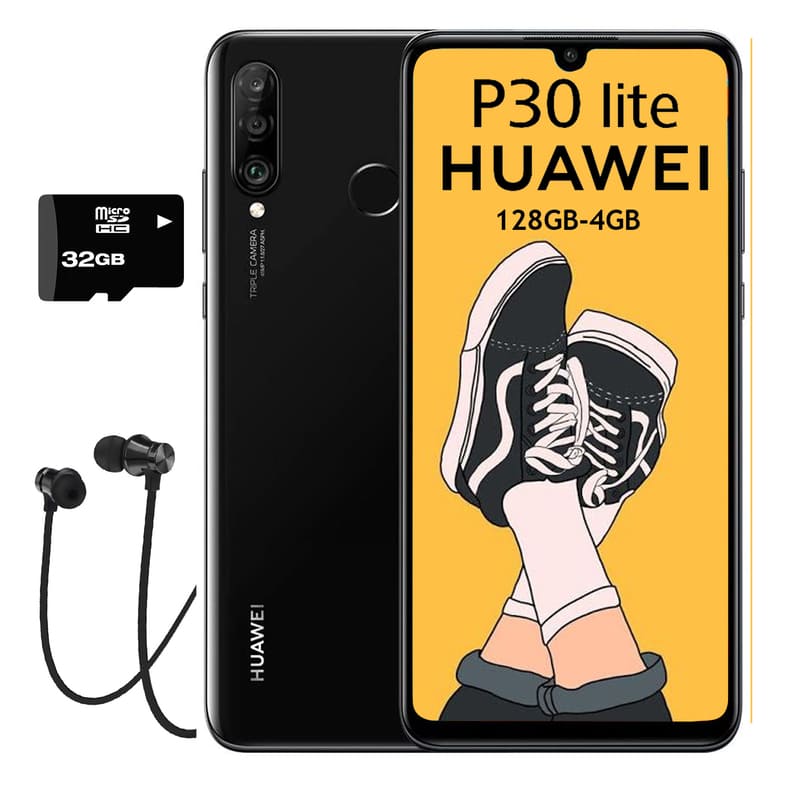 Celular huawei P30 LITE 128GB negro / Nuevo / desbloqueado + microsd 32gb + Audifono