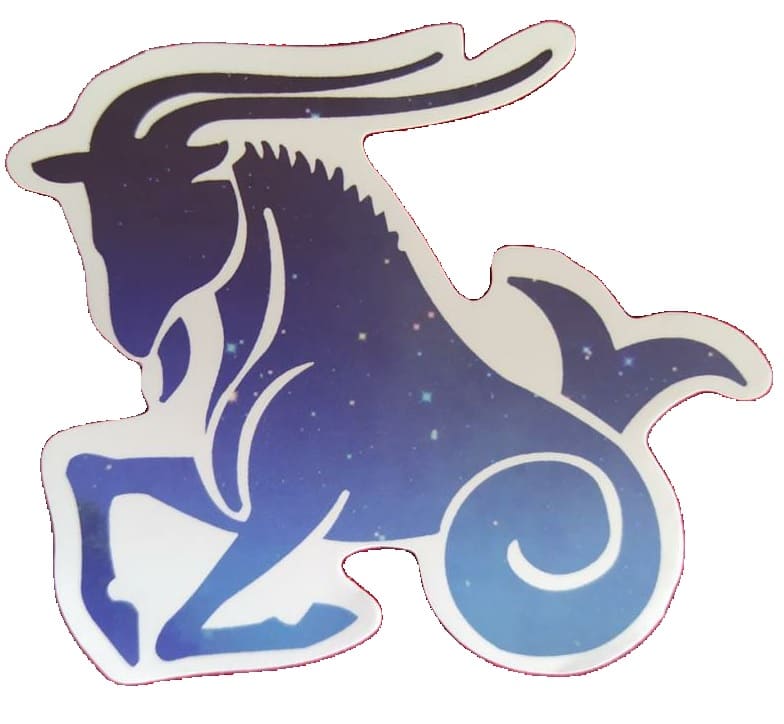 Sticker Signo Sodiacal Pegable Morado Carro Resistente Moto Agua Sol Antílope Universo