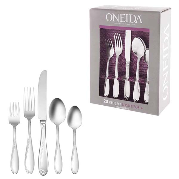 Juego de Cubiertos acero inoxidable Cresta Oneida 20 pzas. 1 paq. ONEIDA-H097020A