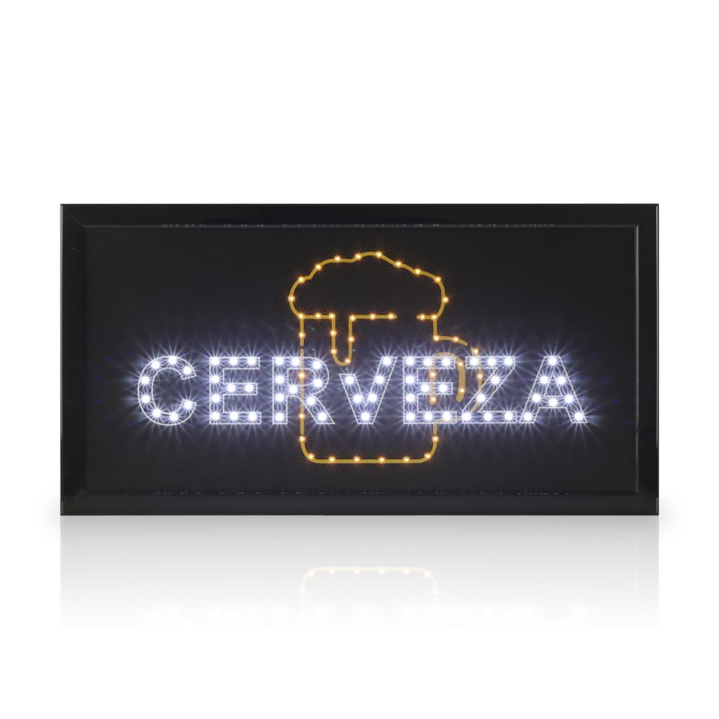 Letrero Luminoso Anuncio Cerveza Led Colgante 48x25 Cm