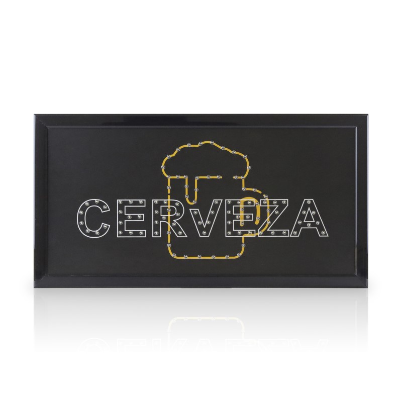 Letrero Luminoso Anuncio Cerveza Led Colgante 48x25 Cm