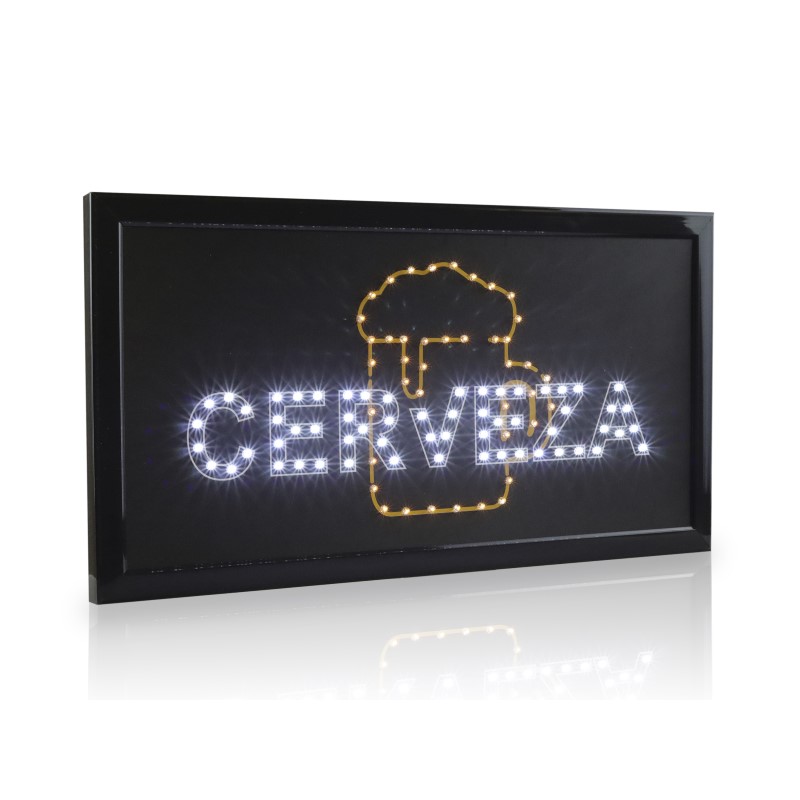 Letrero Luminoso Anuncio Cerveza Led Colgante 48x25 Cm