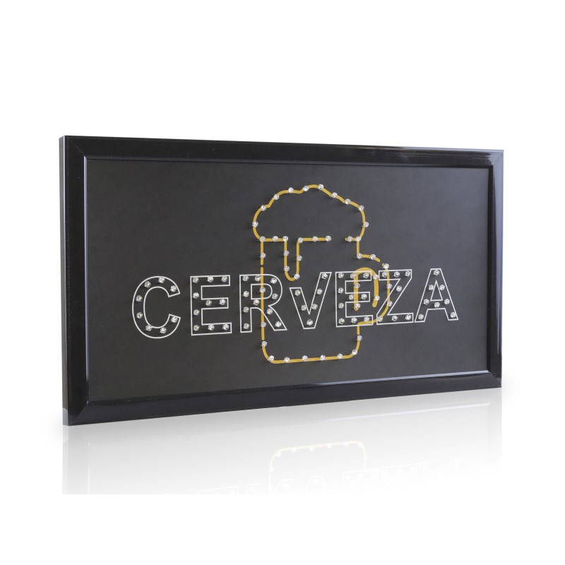 Letrero Luminoso Anuncio Cerveza Led Colgante 48x25 Cm