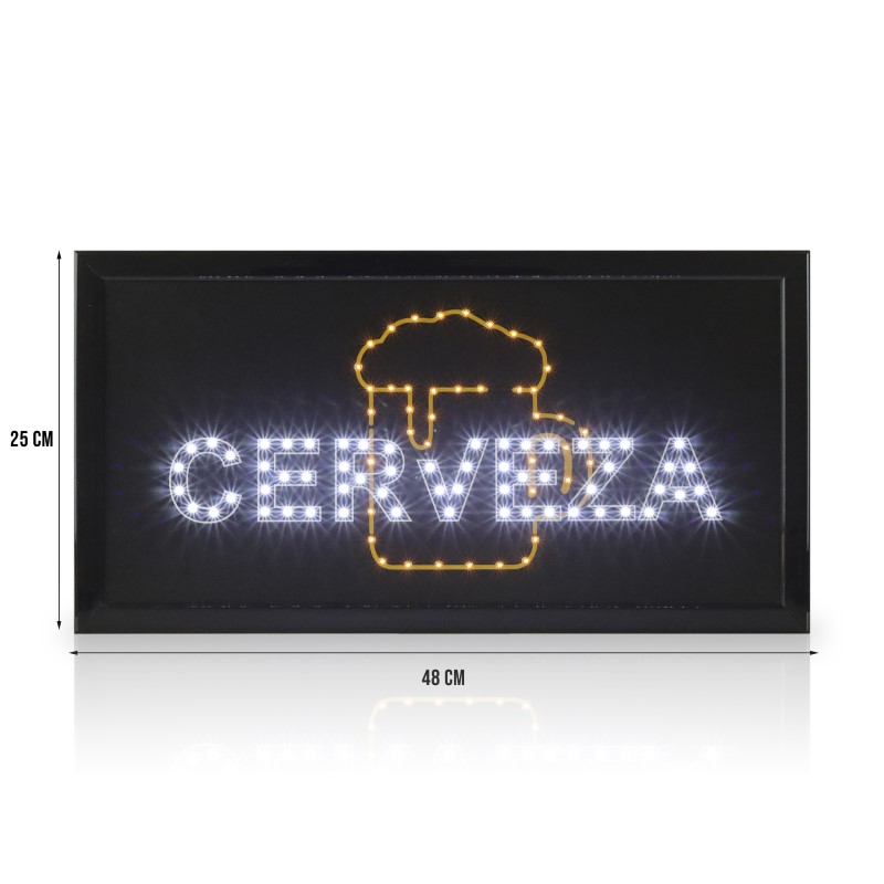 Letrero Luminoso Anuncio Cerveza Led Colgante 48x25 Cm