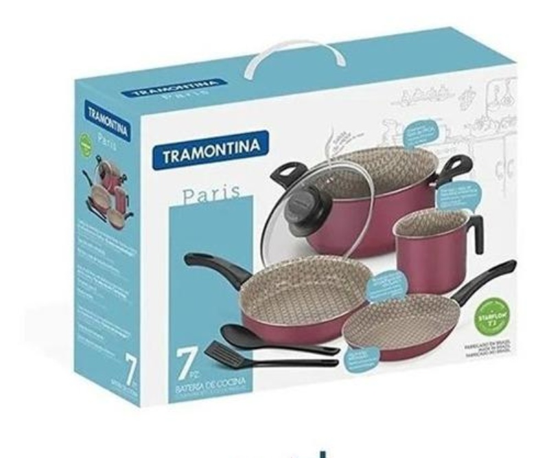 Batería de cocina Tramontina Paris Utensilios 20599/789, 20599/761 7 piezas roja END