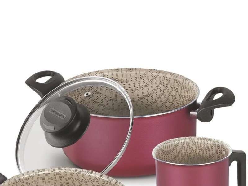 Batería de cocina Tramontina Paris Utensilios 20599/789, 20599/761 7 piezas roja END