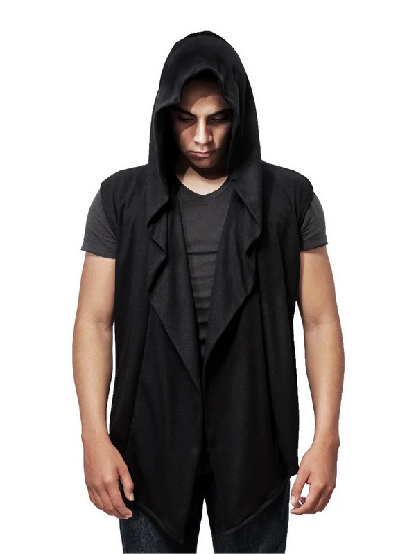 Sueter Largo De Hombre Sin Mangas, Gorro, Chaleco, Cardigan.