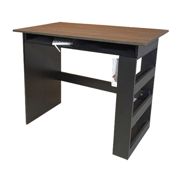 ESCRITORIO ARMABLE PARA HOME OFFICE MODELO 602 ELEGANTE DISEÑO EN NEGRO Y MADERA