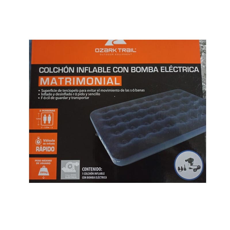 Colchón Inflable Matrimonial Ozark Trail Con Bomba Electrica