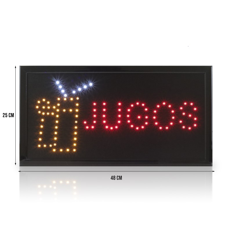 Letrero Luminoso Anuncio Jugos Led Colgante 48x25 Cm