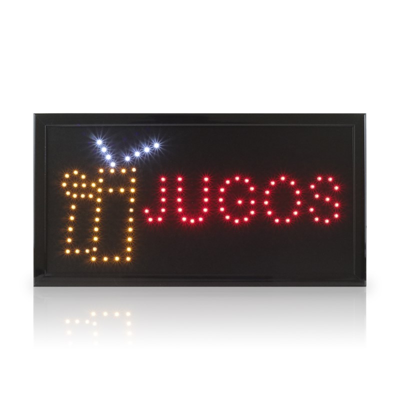 Letrero Luminoso Anuncio Jugos Led Colgante 48x25 Cm