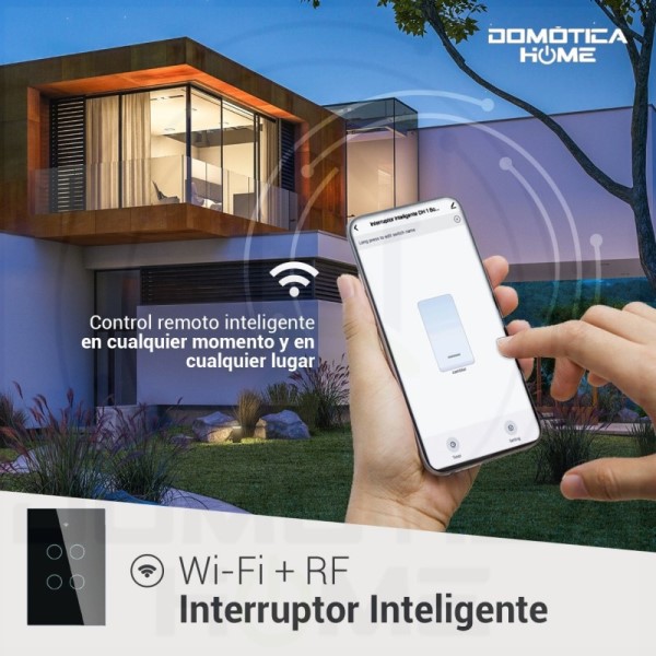 Interruptor Inteligente Wi-Fi + RF Táctil 3 Botones DOMOTICA HOME Iluminación LED Control de Voz Con Asistentes Virtuales