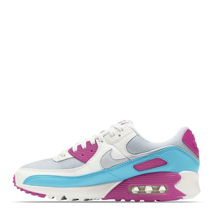 JN TENIS NIKE AIR MAX 90 BLANCO GRIS ROSA AZUL (CT1030-001)