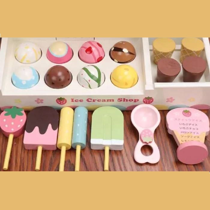 Juguete Didáctico Heladería con Helados & Paletas de Madera