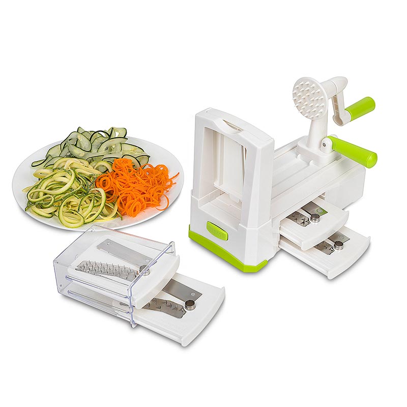 Rallador Cortador De Verdura En Espiral Spiralizer Hiperware Con 5 Cuchillas