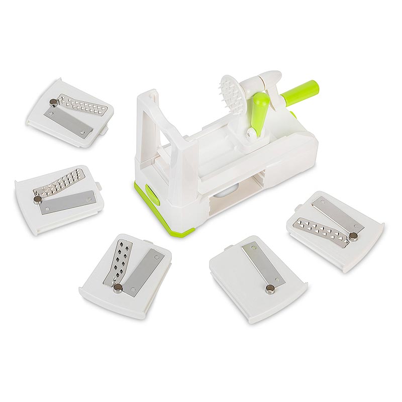 Rallador Cortador De Verdura En Espiral Spiralizer Hiperware Con 5 Cuchillas