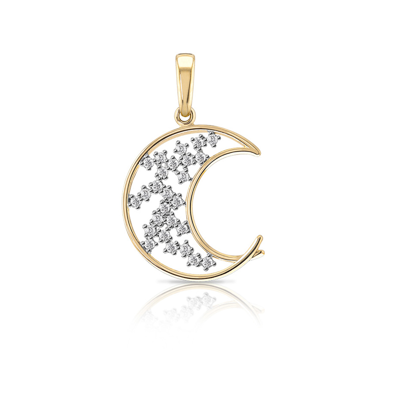 DIJE LUNA ASTRAL ORO 14K ABBA JOYAS.