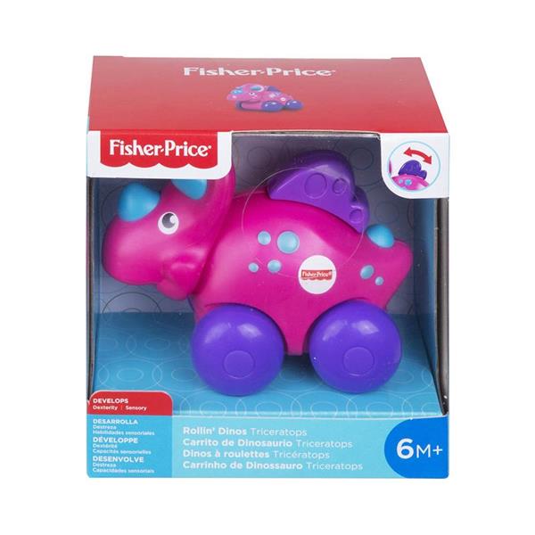 Fisher-Price Carrito de Dinosaurio Triceratops Rosa