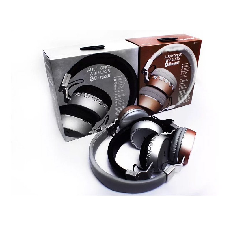 Audifonos Wireless Bluetooth  Silver/Golden Acabado Metalico