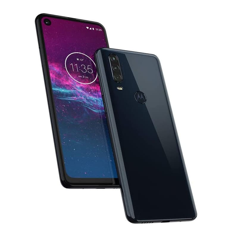 Celular Motorola One Action 128GB Azul + MicroSD 32GB + Audifono