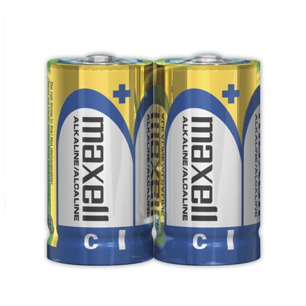 Maxell Pilas Alcalinas Tipo C / Baterías C / LR14-2PK / Paquete de 2 piezas, 723320