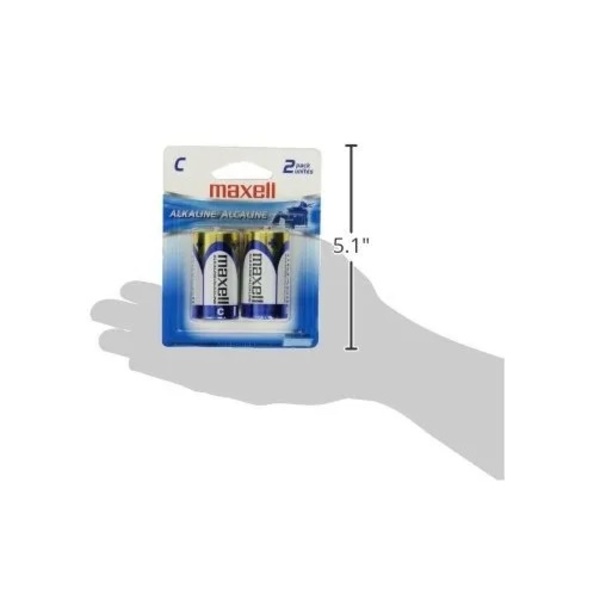 Maxell Pilas Alcalinas Tipo C / Baterías C / LR14-2PK / Paquete de 2 piezas, 723320