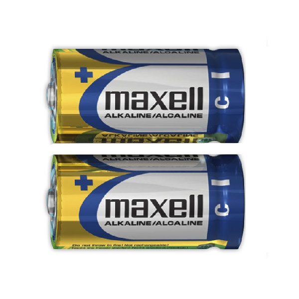 Maxell Pilas Alcalinas Tipo C / Baterías C / LR14-2PK / Paquete de 2 piezas, 723320