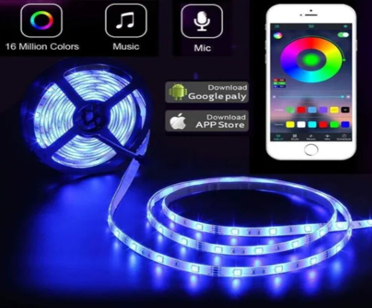 Tira De Luz Led Rgb 2835 Bluetooth 2M USB Control App + Control IR + Audioritmico, Bestop