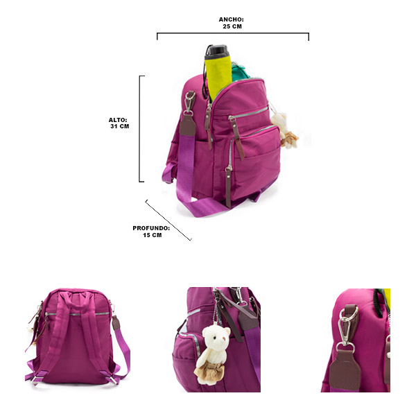 MOCHILA BOLSO MARICONERA UNISEX FUCSIA