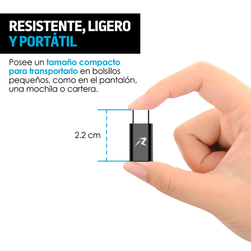 Adaptador USB C a Micro USB Celular Laptop PC 2 Pz Redlemon