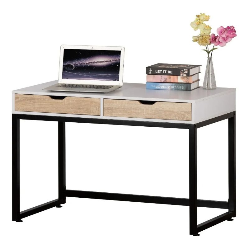 Escritorio Home Office Con Cajones Y Estructura Metalica
