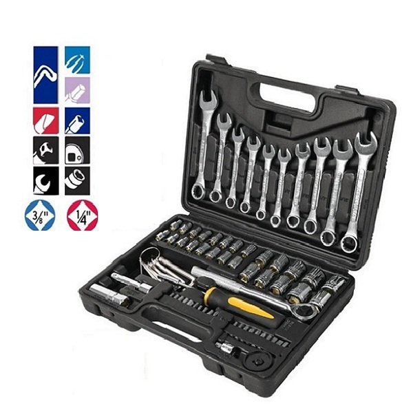 JUEGO DE HERRAMIENTAS KIT MECANICA LLAVES COMBINADAS ALLEN 73 PIEZAS