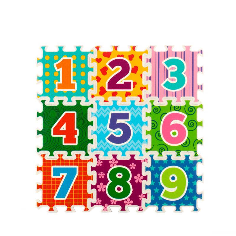 Rompecabezas Mini Tapete Fomi Foamy Para Niños Con Temática de Números 9 Piezas