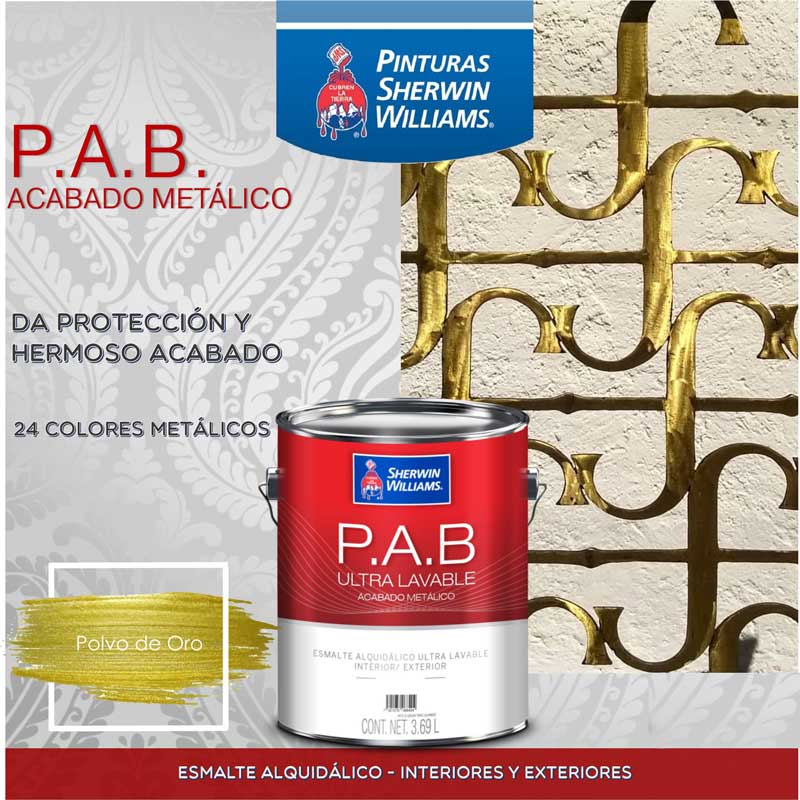 Galón de esmalte alquidálico ULTRA LAVABLE PAB SHERWIN WILLIAMS