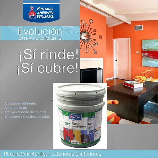 Cubeta de Pintura Vinílica MATE BLANCO EVOLUCIÓN SHERWIN WILLIAMS