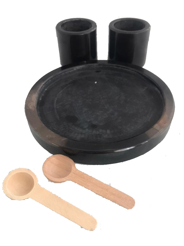 Salero, pimentero o salsero de mármol color negro