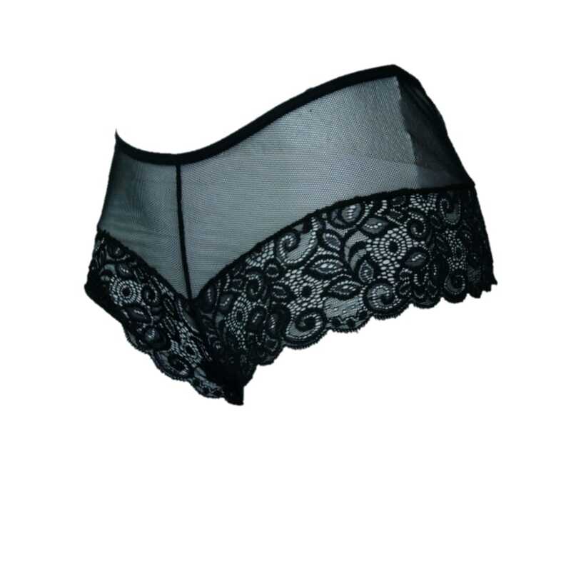 BABYDOLL BODIES LENCERIA TELA MESH Y ENCAJE PANTY Y MEDIAS SET DOLL-822