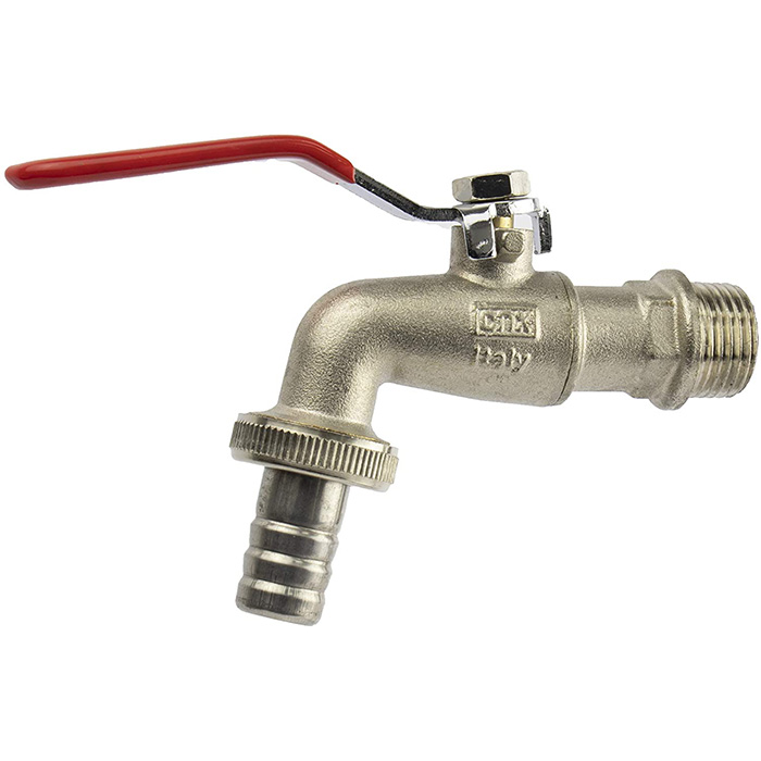 CNX Llave Para Jardín de Nariz tipo Italiana 1/2" en Latón (Llave de agua para jardín, incluye adaptador para manguera)