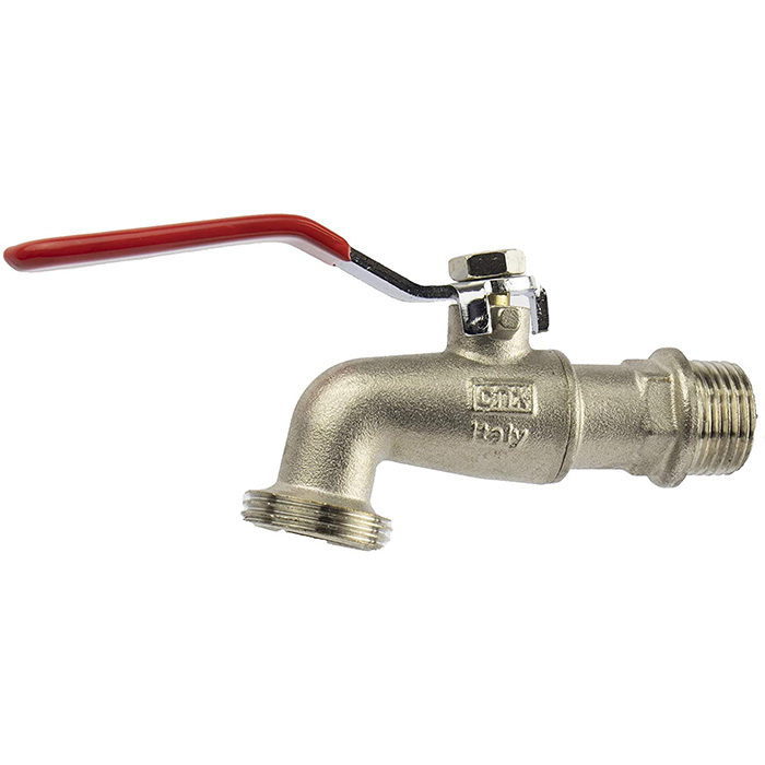 CNX Llave Para Jardín de Nariz tipo Italiana 1/2" en Latón (Llave de agua para jardín, incluye adaptador para manguera)