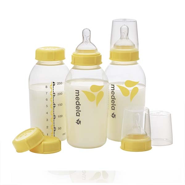 Medela Set de Botellas/Biberón de 8oz/250ml con Tetina de Flujo Medio 4-12 meses- 3pzs