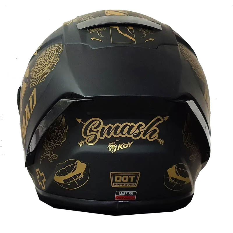 CASCO KOV AIRCUT SMASH DORADO MATE INTEGRAL CALLE PISTA CERTIFICADO 