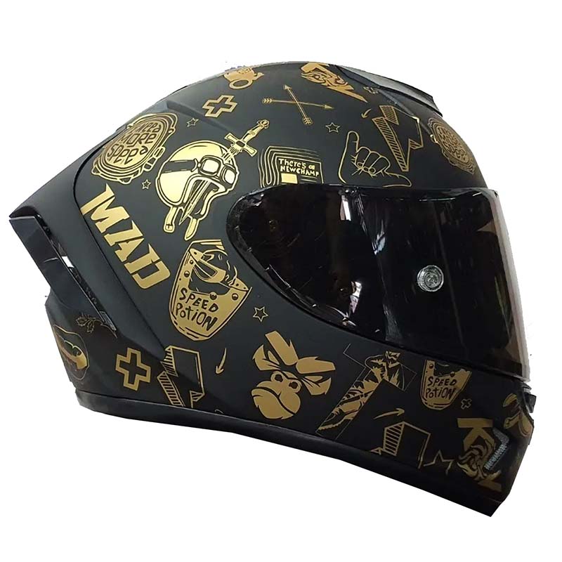 CASCO KOV AIRCUT SMASH DORADO MATE INTEGRAL CALLE PISTA CERTIFICADO 