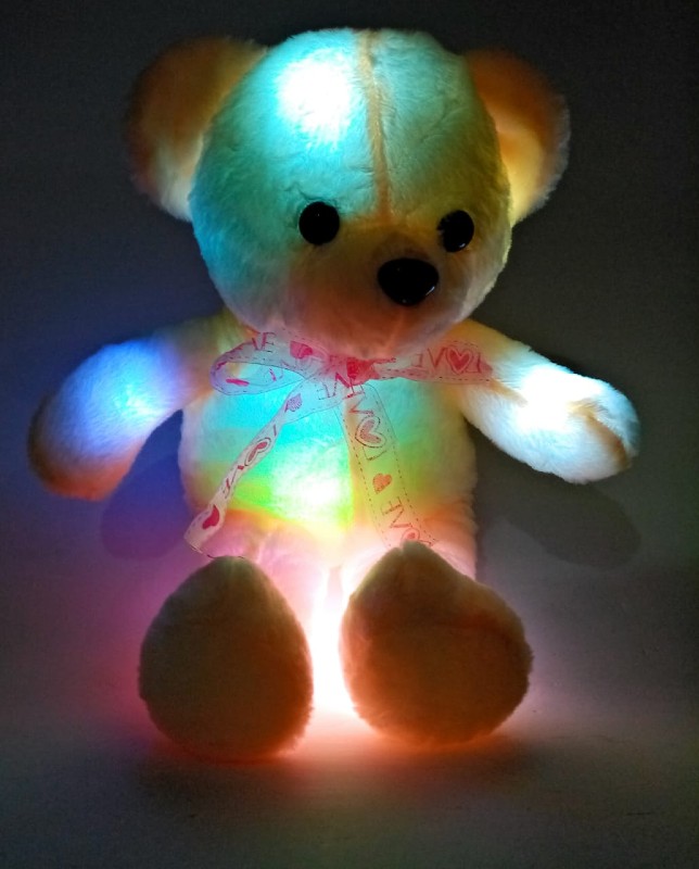 Oso de peluche TECK TECK con luces led multicolor de noche para niños pequeños, novias,