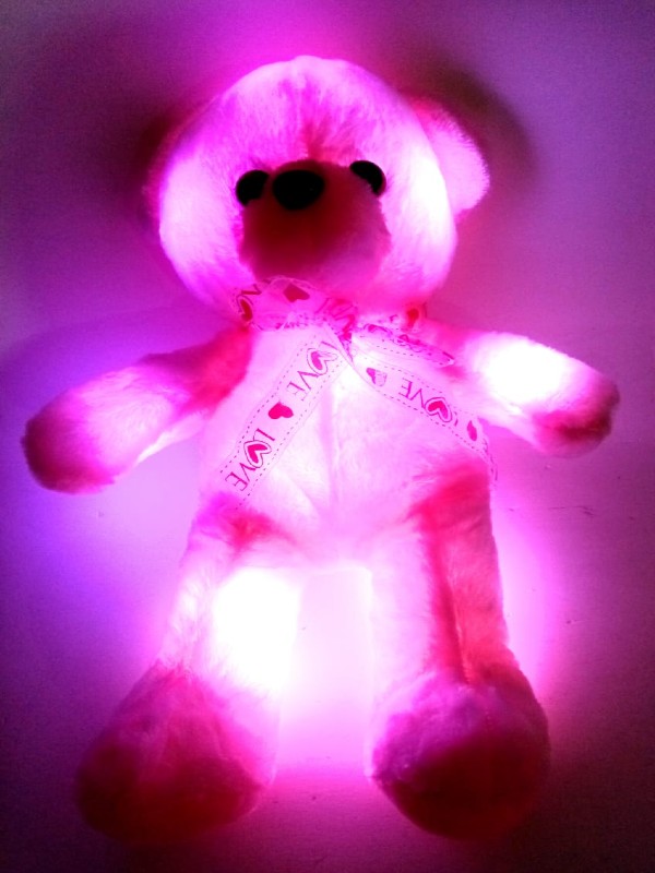Oso de peluche TECK TECK con luces led multicolor de noche para niños pequeños, novias,
