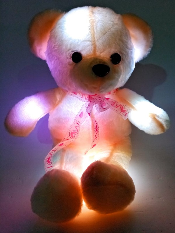 Oso de peluche TECK TECK con luces led multicolor de noche para niños pequeños, novias,