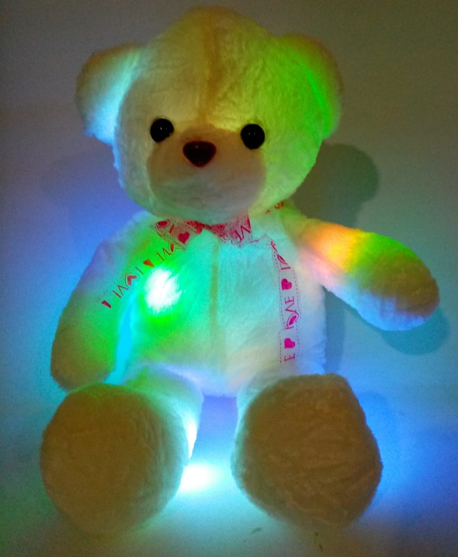 Oso de peluche TECK TECK con luces led multicolor de noche para niños pequeños, novias, cumpleaños.